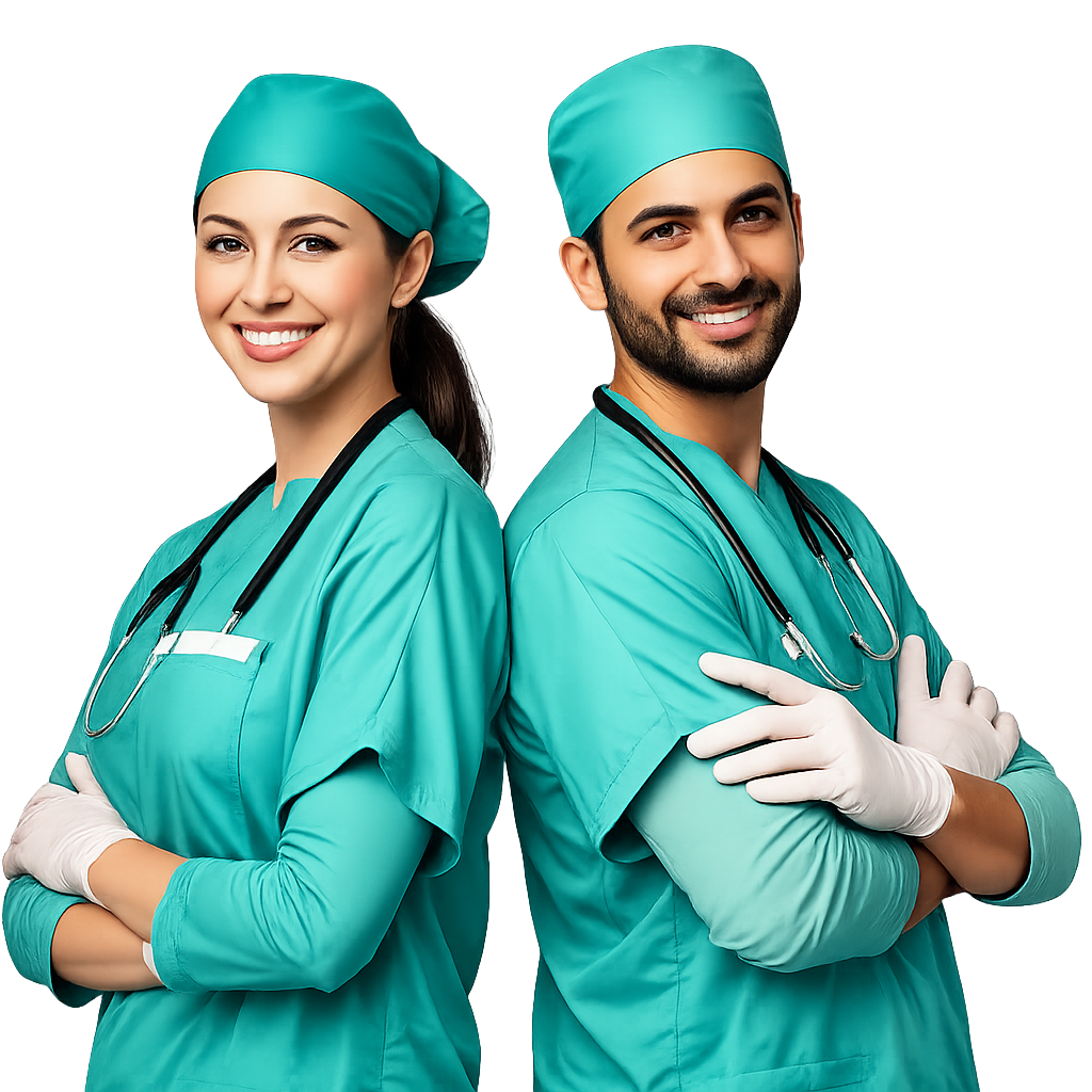 Medical professional in AVEXA scrubs